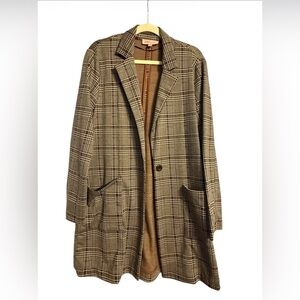 Philosophy Brown Plaid Blazer
